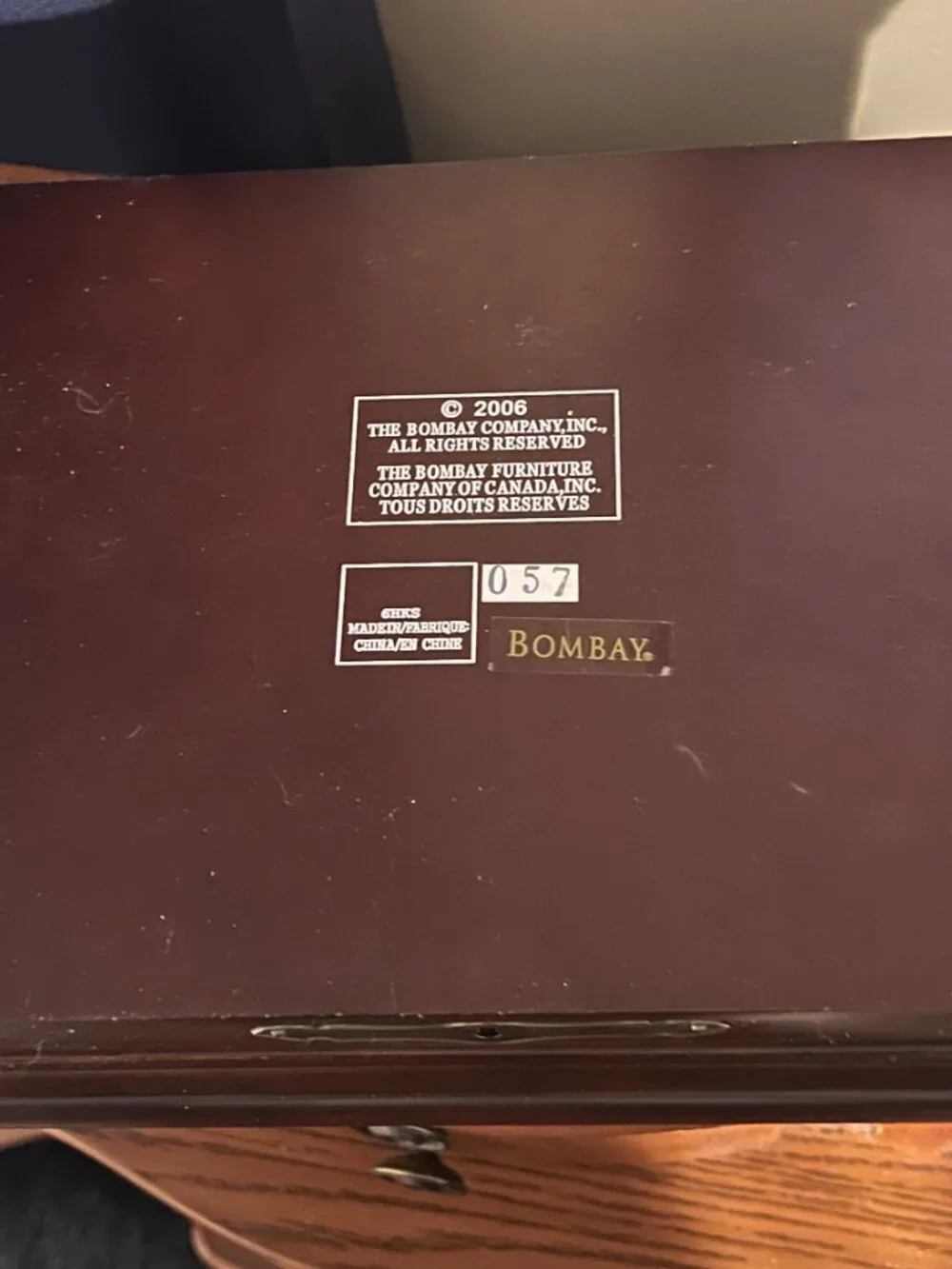 The Bombay Company beige velvet